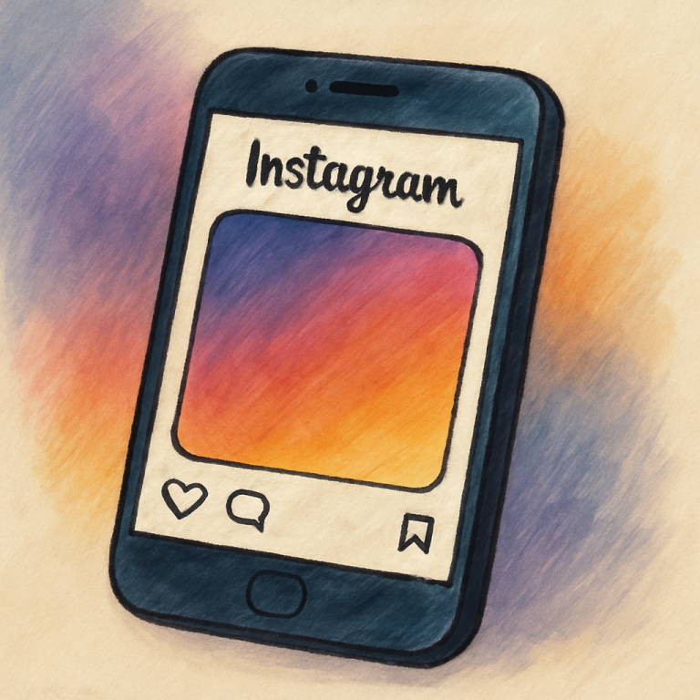 Logo von Instagram auf einem grauen Hintergrund mit einem Regenbogenfarbenstrahl.